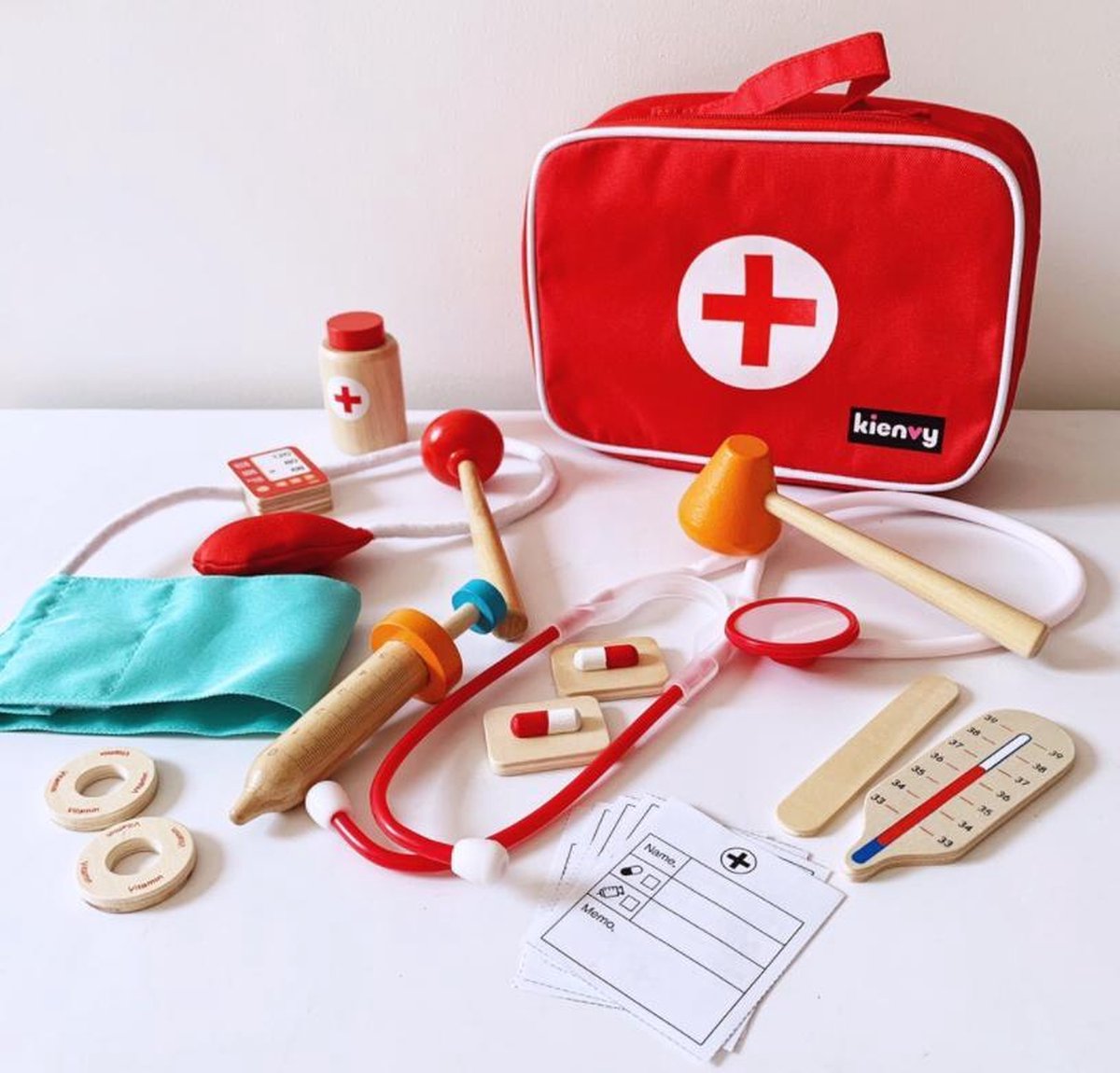 Speelgoed Dokterskoffertje Speelgoeddoktersset houten| Dokterset Speelgoed | Speelgoed Dokter Plastic | Dokter Speelgoed Set – Dokterskoffertje Kinderarts speelgoed pak houten simulatie medische kit speelhuis stethoscoop